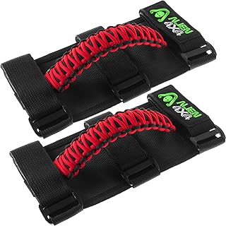 ALIEN SUNSHADE Jeep Grab Handles (Red) - Fits 1955-2023 Jeep Wrangler JL, JK, TJ, YJ & Jeep Gladiator Accessories - Jeep Wrangler Accessories Grab Handles - Jeep Accessories