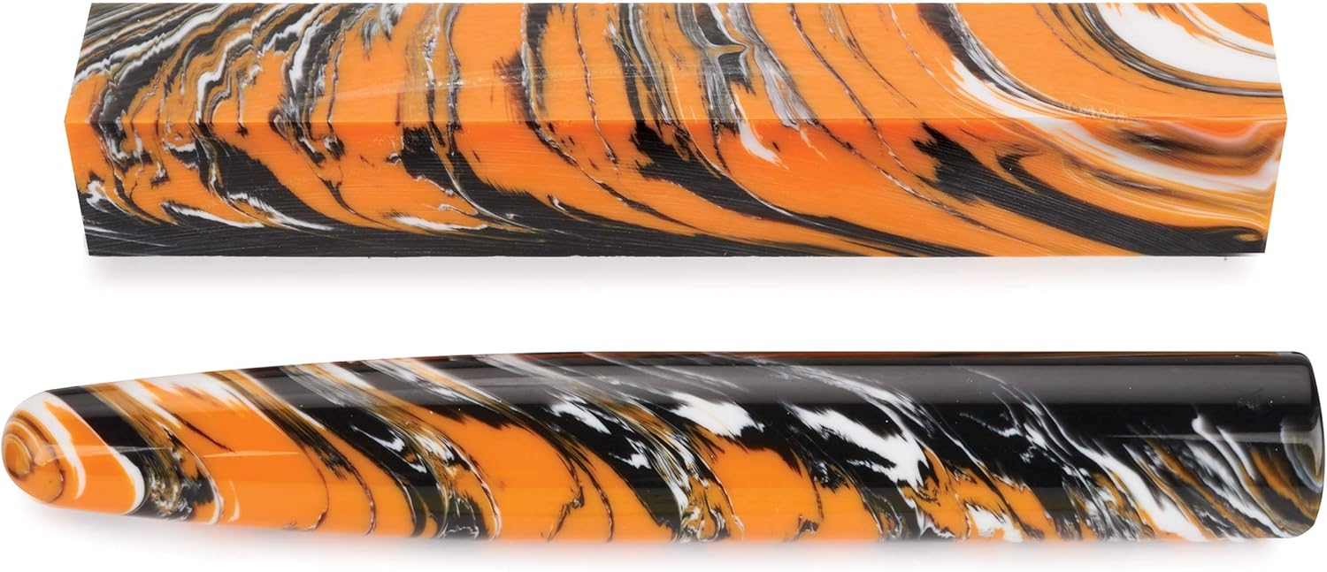 Woodriver Acrylic Poly Resin Pen Blank - Angry Tiger