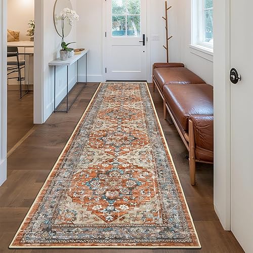 Miniatura 14 de Bsmathom Alfombra de Pasillo para Pasillos Antideslizante Lavable Boho 2x6 Alfombras de Pasillo Pelo Bajo Alfombras Vintage para Entrada, Cocina,