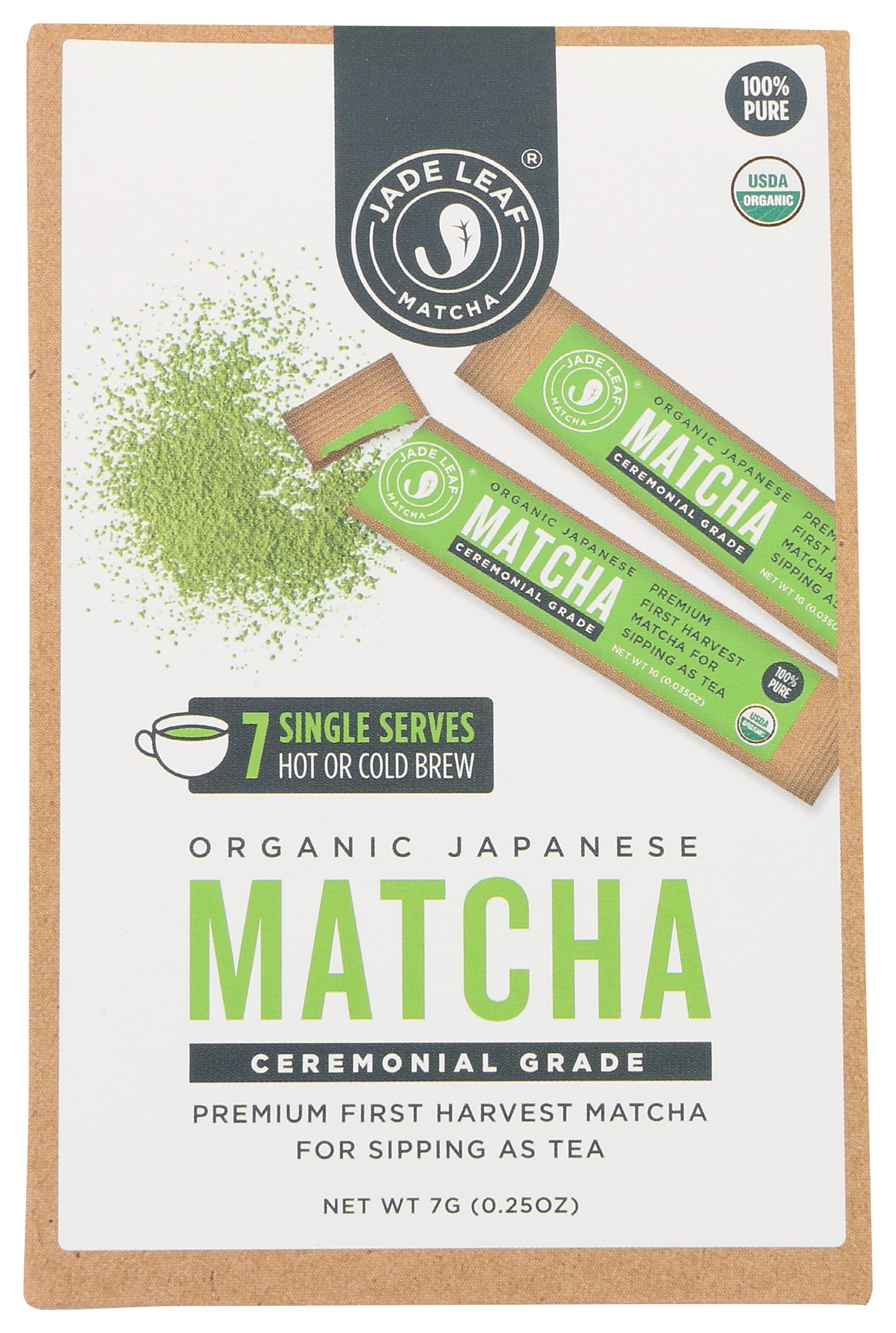Jade Leaf Matcha Organic Ceremonial Grade Japanese Matcha 7 Count 7 Gr