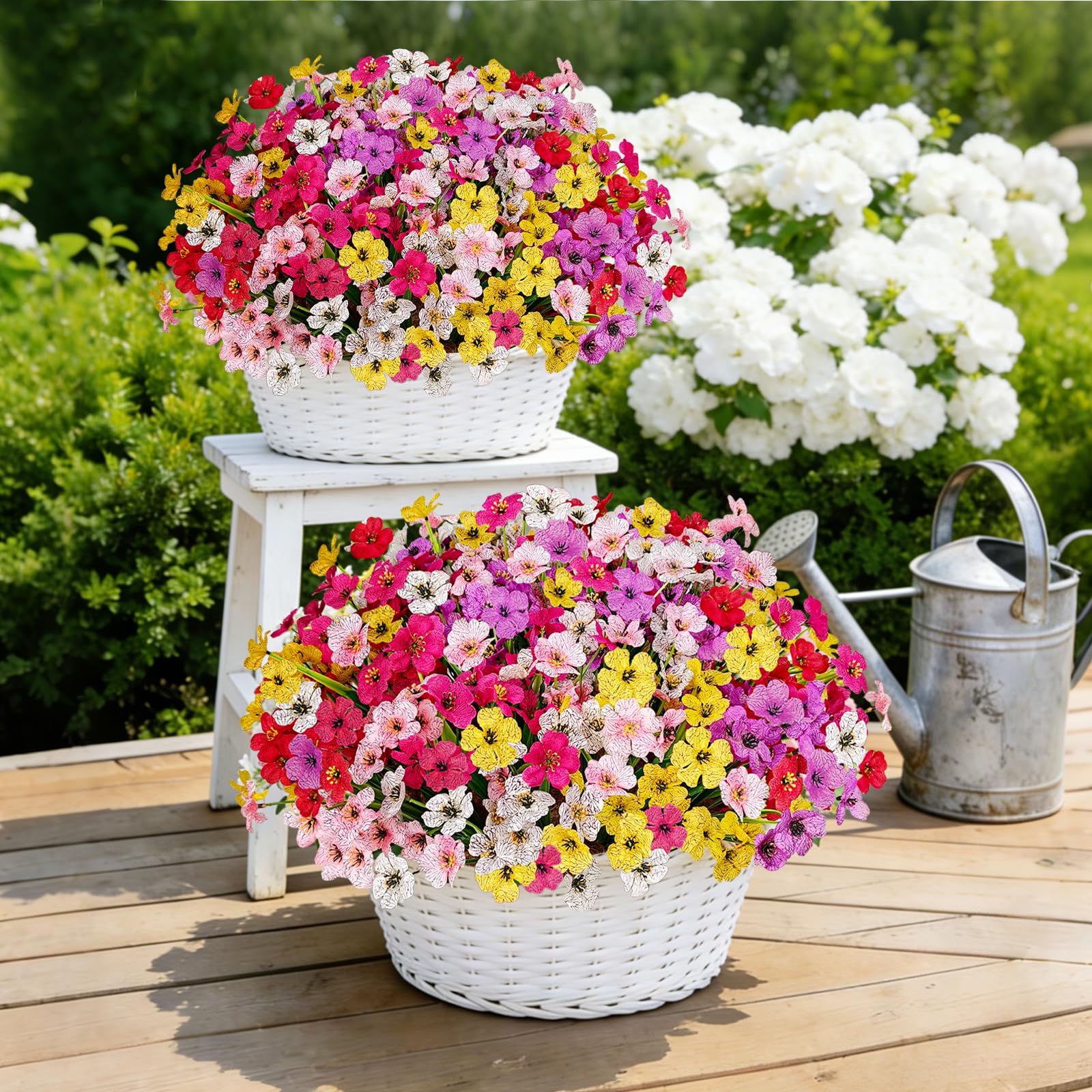 Amazon.com: Uieke Artificial Flowers for Outdoors, 72 Bundles UV