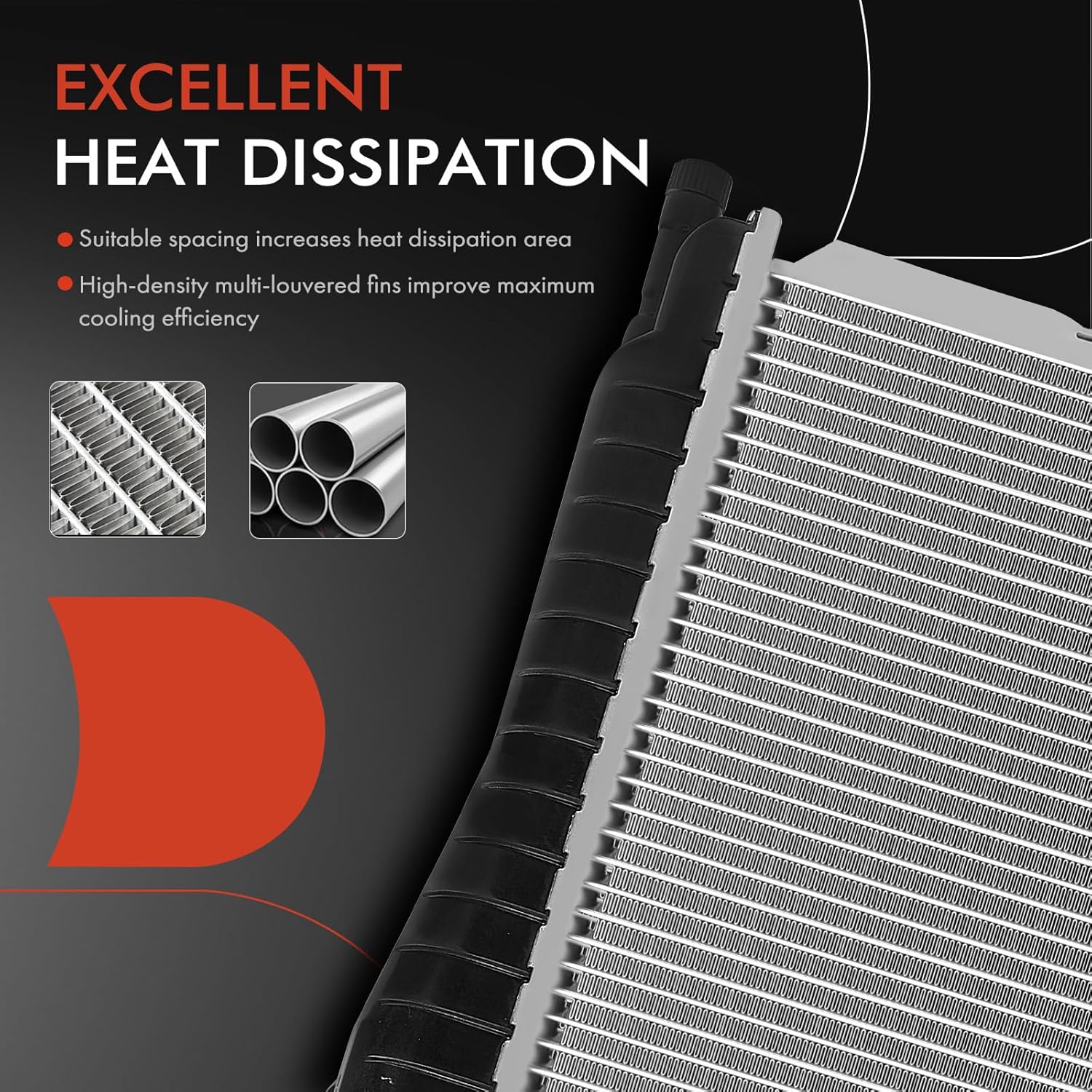 A-Premium Engine Coolant Radiator Assembly with Transmission Oil Cooler Compatible with Mercedes-Benz C43 AMG 1998-2000, SLK32 AMG 2002-2004, SLK320 2001-2004, CLK430, CLK55 AMG & Chrysler Crossfire