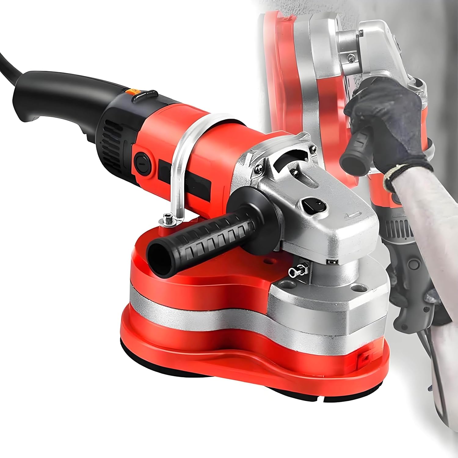 Concrete Floor Grinder, Wall Floor Sander, Portable Three-Head Wall Floor Sander, Safety Lock Switch, Tri-Axis Structure, Includes Various Grinding Discs Machine