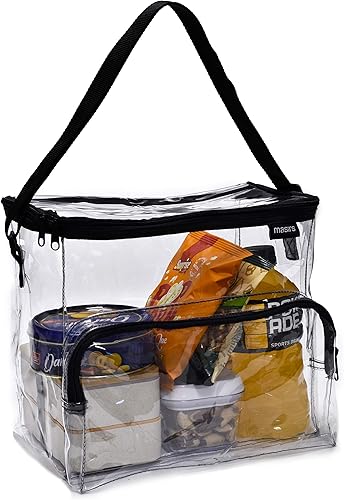 Bolsa de almuerzo transparente  Bolsa de almuerzo de plástico PVC duradero con correa de hombro ajustable para oficiales correccionales de prisión,