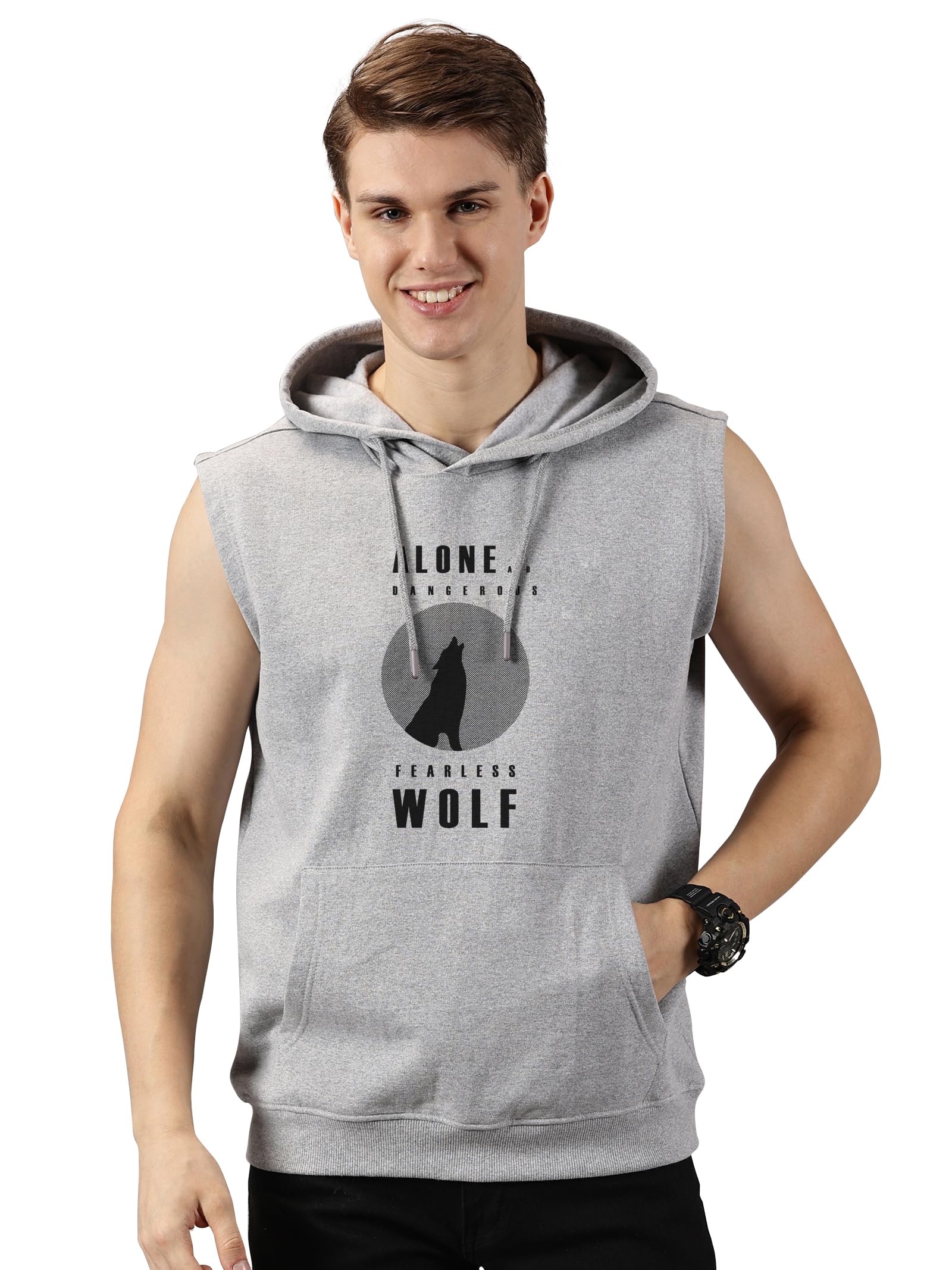 leon Men's Printed Sleeveless Hoodie-picture-15
