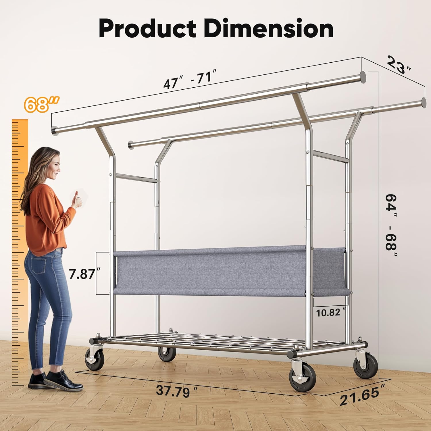 HOKEEPER Heavy Duty Clothes Rack Load 635 LBS, Clothing Rack for Hanging Clothes