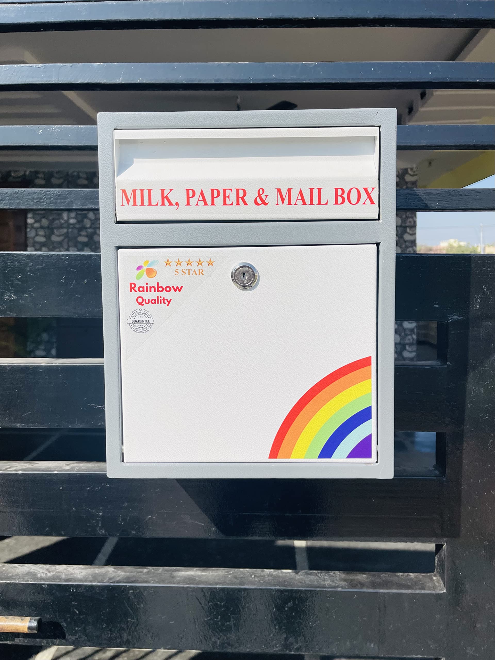 Milk Box, Newspaper Box and Mail Box All-in-one for Home and Office with GODREJ CAM Lock Fixed to The Box & Fixing Hardware Included.. (B0B4DY29TP) Amazon Price History, Amazon Price Tracker