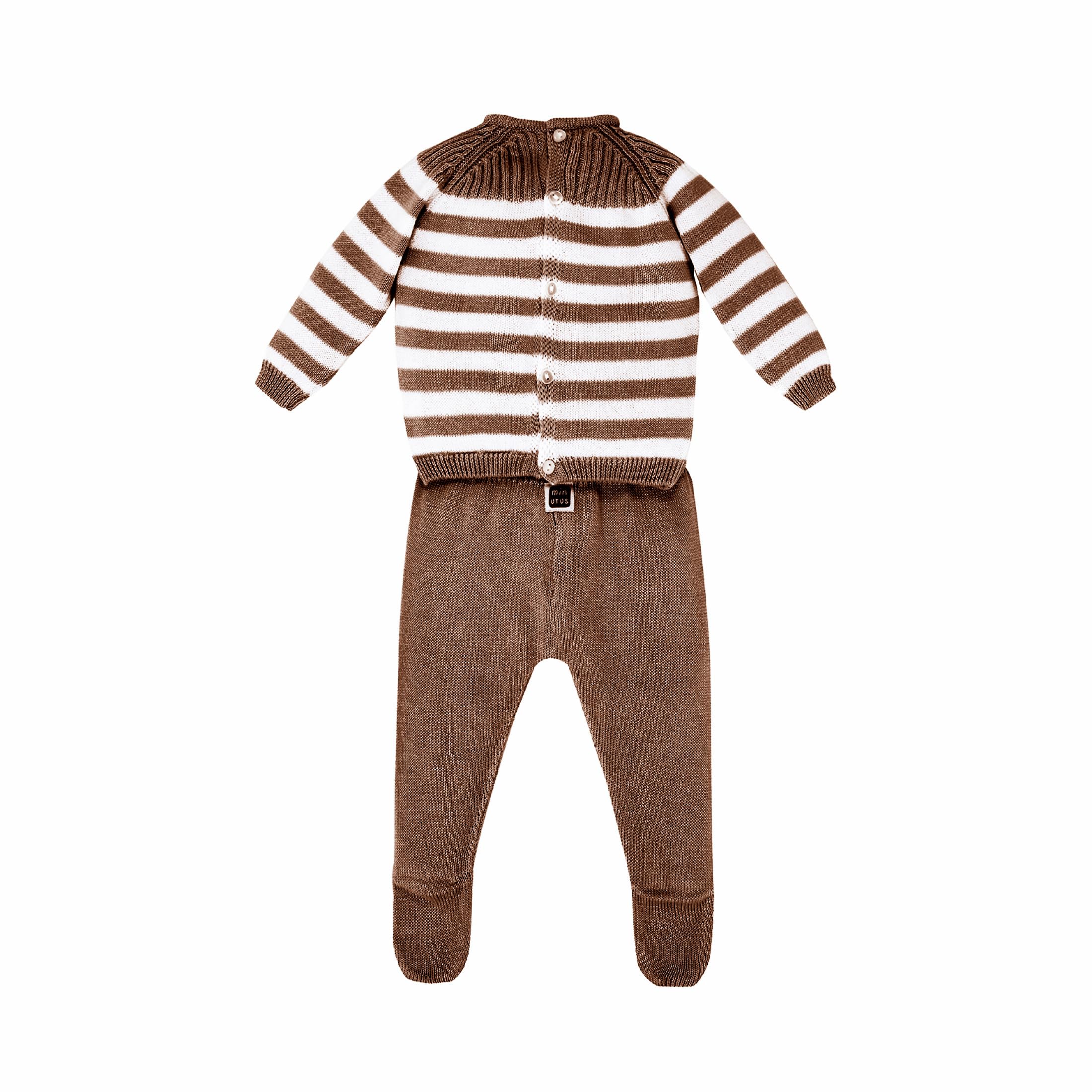 MINUTUS Conjunto Bebé Cabrera, Primera Puesta, Ropa Recién Nacido, Jersey y Polaina 100% Algodón, 2 Piezas