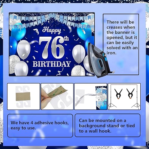 Vista 311 de Cartel de feliz cumpleaños número 31, globos azul marino, bandera de confeti a rayas, puntos de luz, saludos a 31 años, decoración temática