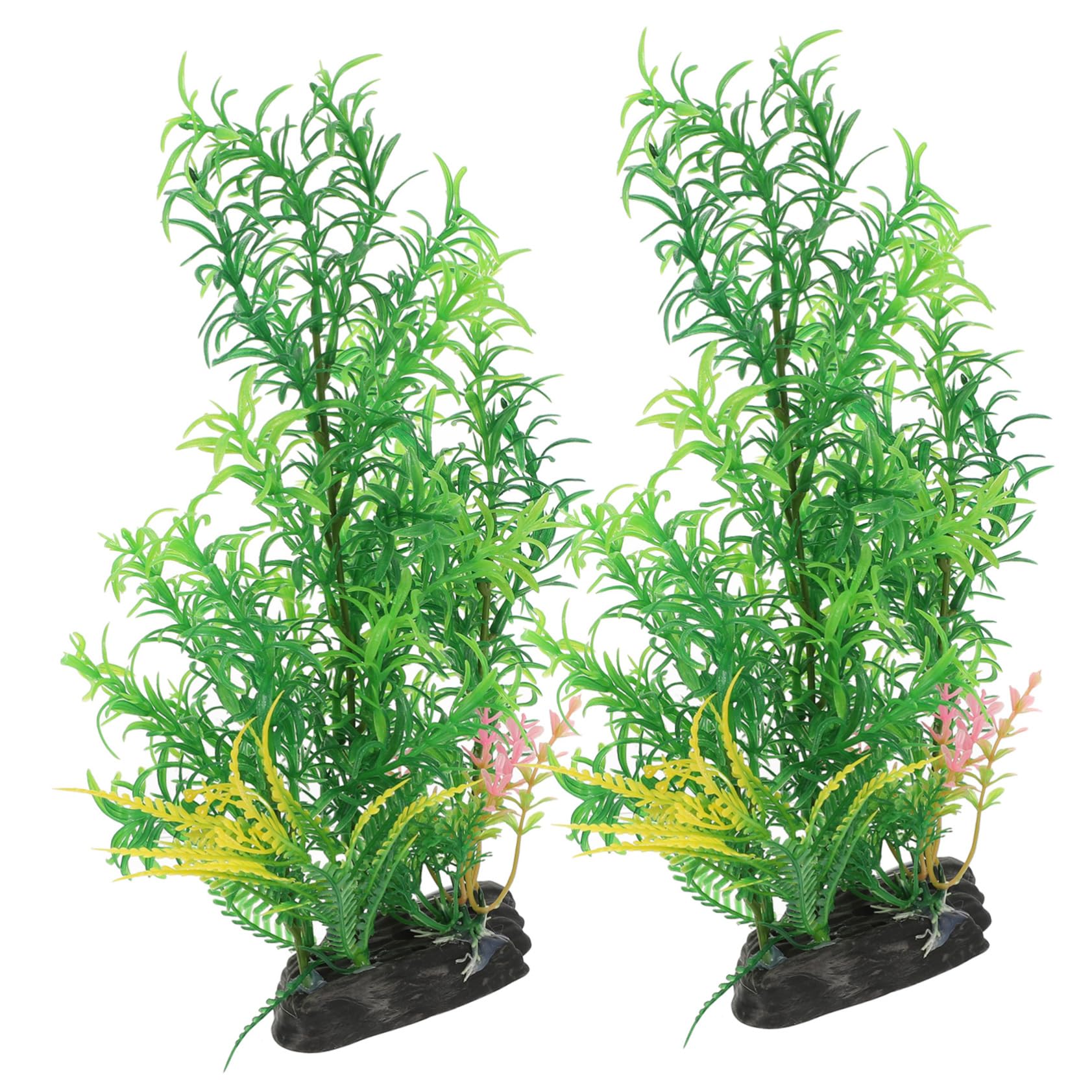 HAPINARY 2Pcs Artificial Aquarium Plant Decorations Lifelike Plastic Fish Tank Plants for Turtle Tanks and Aquarium Decor for Enhancing Fish Tank Landscapes