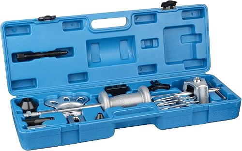 9-Way Slide Hammer Puller Set, Tech Rear Axle Bearing Puller Tool | Slide Hammer Puller Set, Internal & External 2/3 Jaw Pullers, Removes Bearings Gears Hubs & Rear Axles, Case