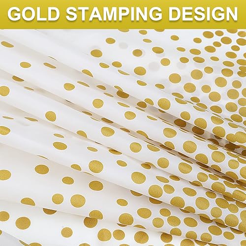 Miniatura 4 de Mantel de plástico para fiestas, paquete de 4 decoraciones de puntos blancos y dorados, impermeable, desechable para cumpleaños, Acción de Gracias,