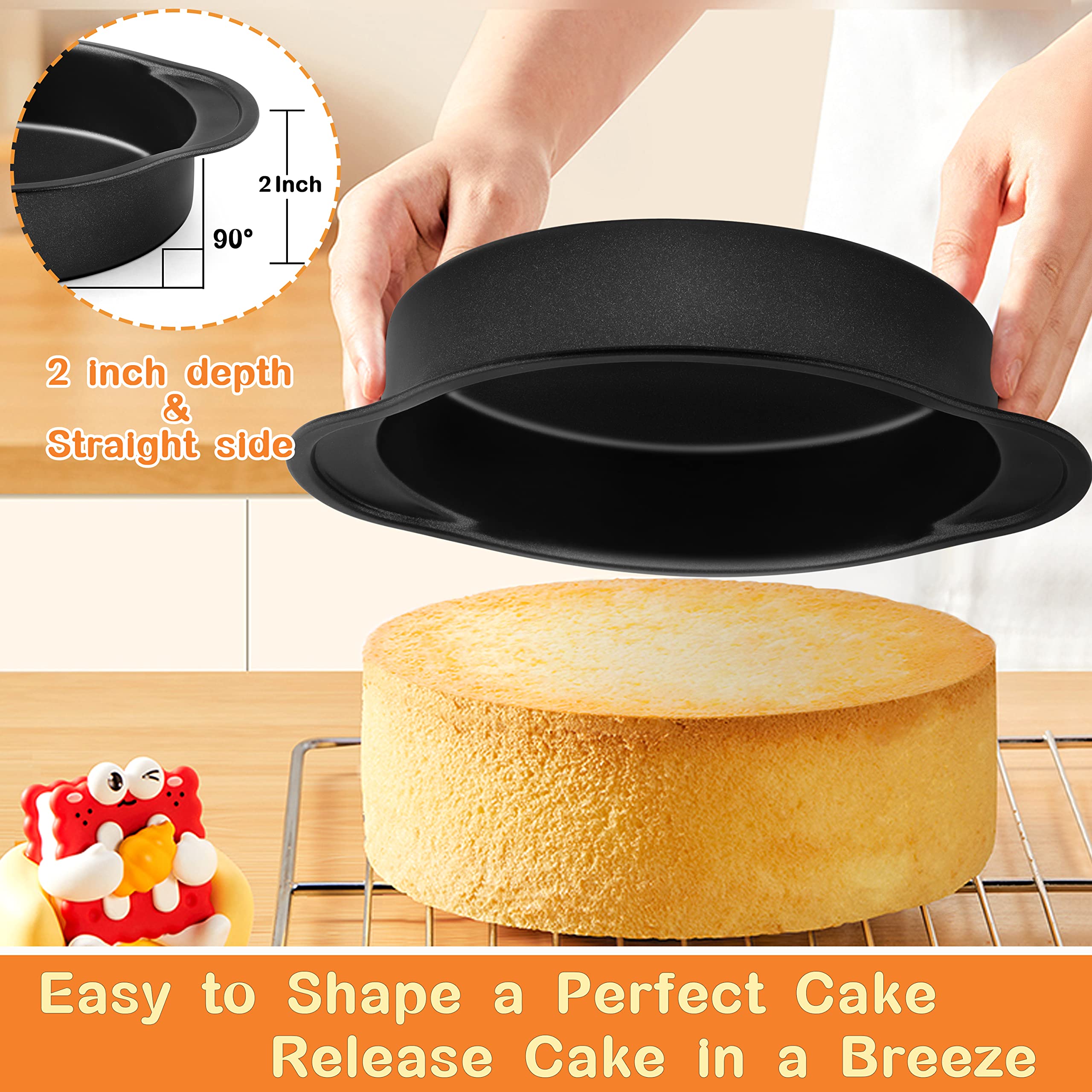 Parchment Paper For Baking HIWARE 8-Inch Round Cake Pan Set Of