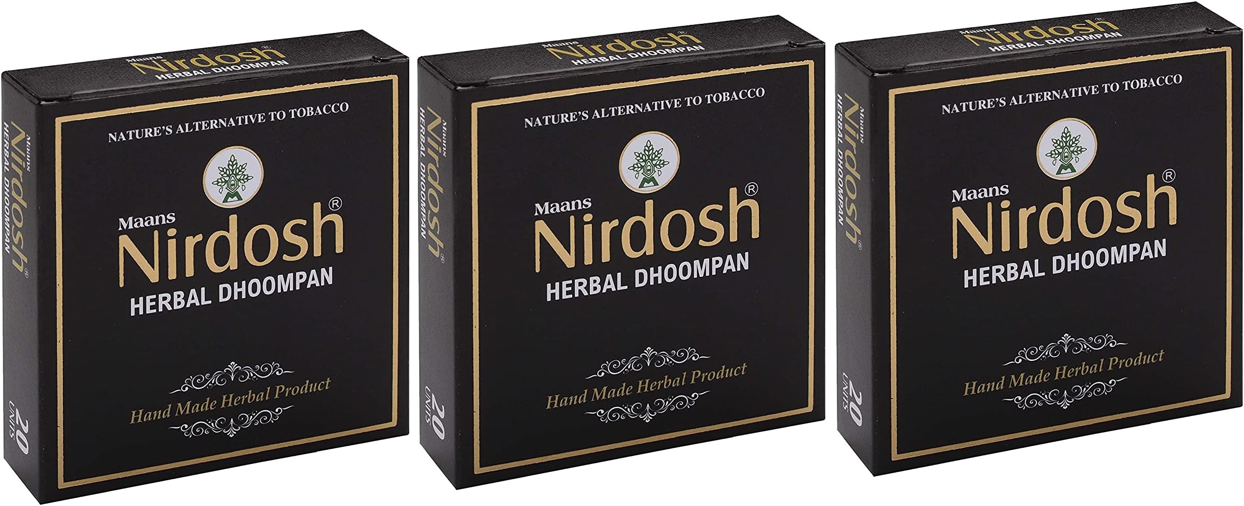 Livebasil Overseas 100% Natural Smoking Cessation With Herbal Dhoompan, 20 Count, Pack of 3