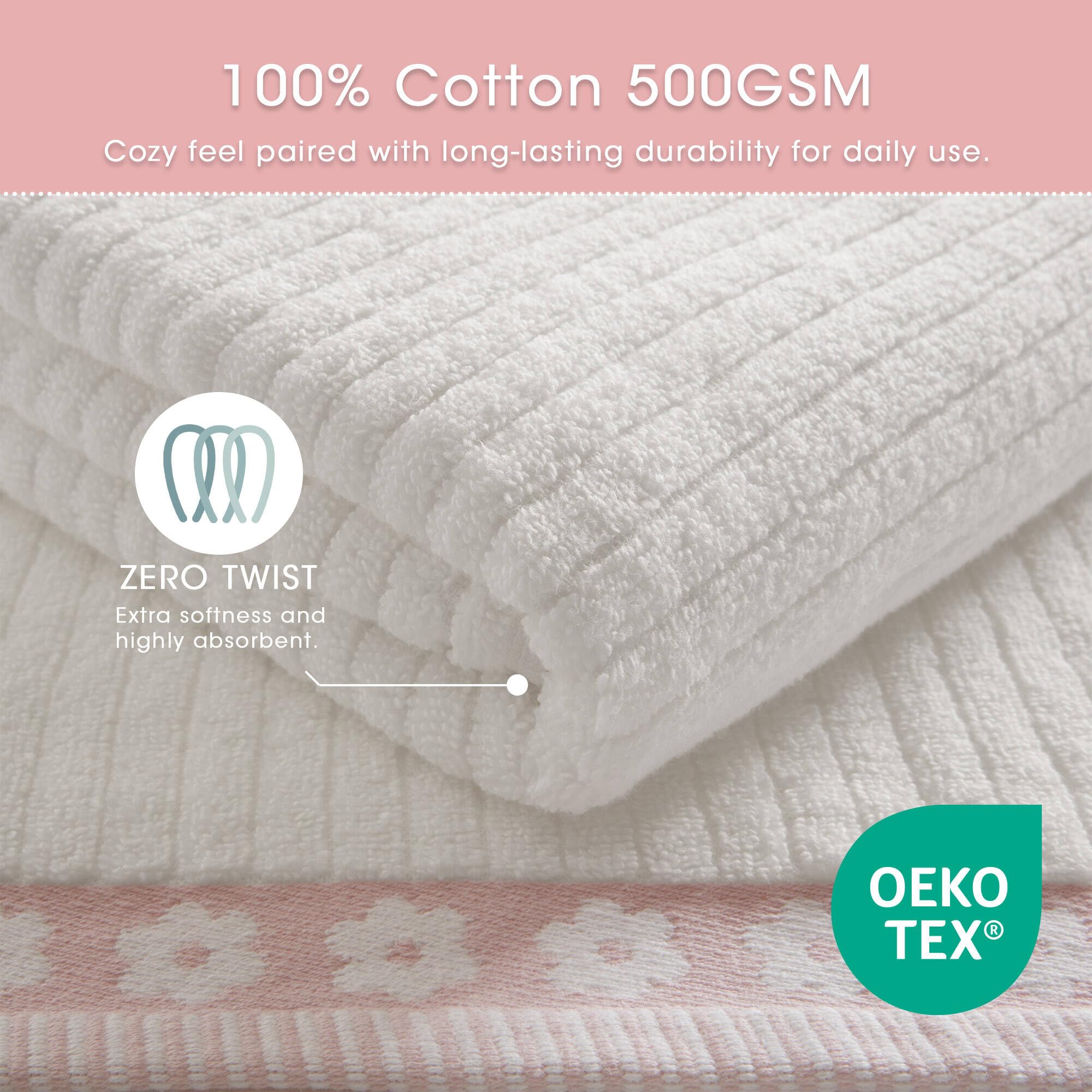 Intelligent Design Pink Bath Towel Set - Soft & Luxurious -2