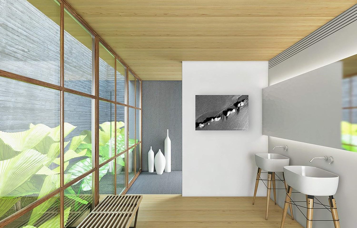 Black and White Photography on CANVAS Nature Photo Minimalist Zen Abstract Art Photographic Print Grey Rustic Beach Home Photograph Ready to Hang