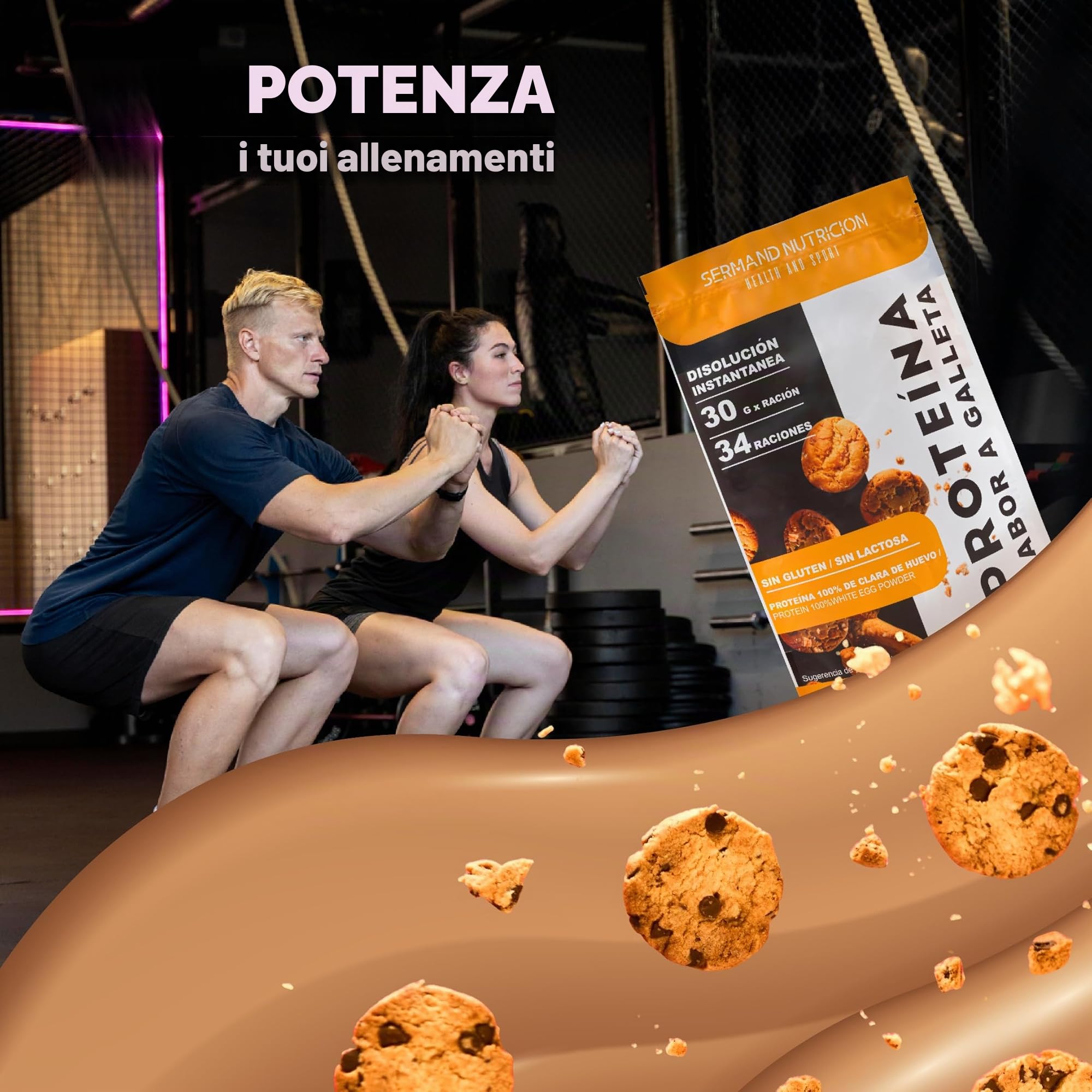 Proteine Istantanee da Albume d’Uovo in Polvere al Gusto Biscotto (1020 g) | Proteine in Polvere Senza Glutine | Per la Massa Muscolare | Senza Lattosio