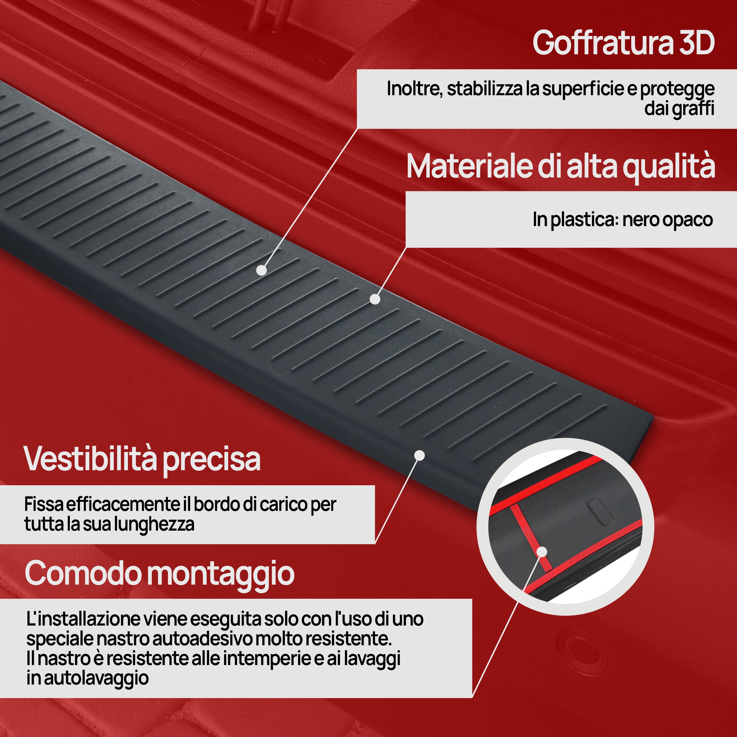 CHROMEMASTER | Protezione paraurti Posteriore | Compatibile con Citroen Jumpy 2016- L1 XS, L2 M; Polyurethane, nero opaco; Protezione paraurti protegge la vernice del paraurti dai graffi ed i danni