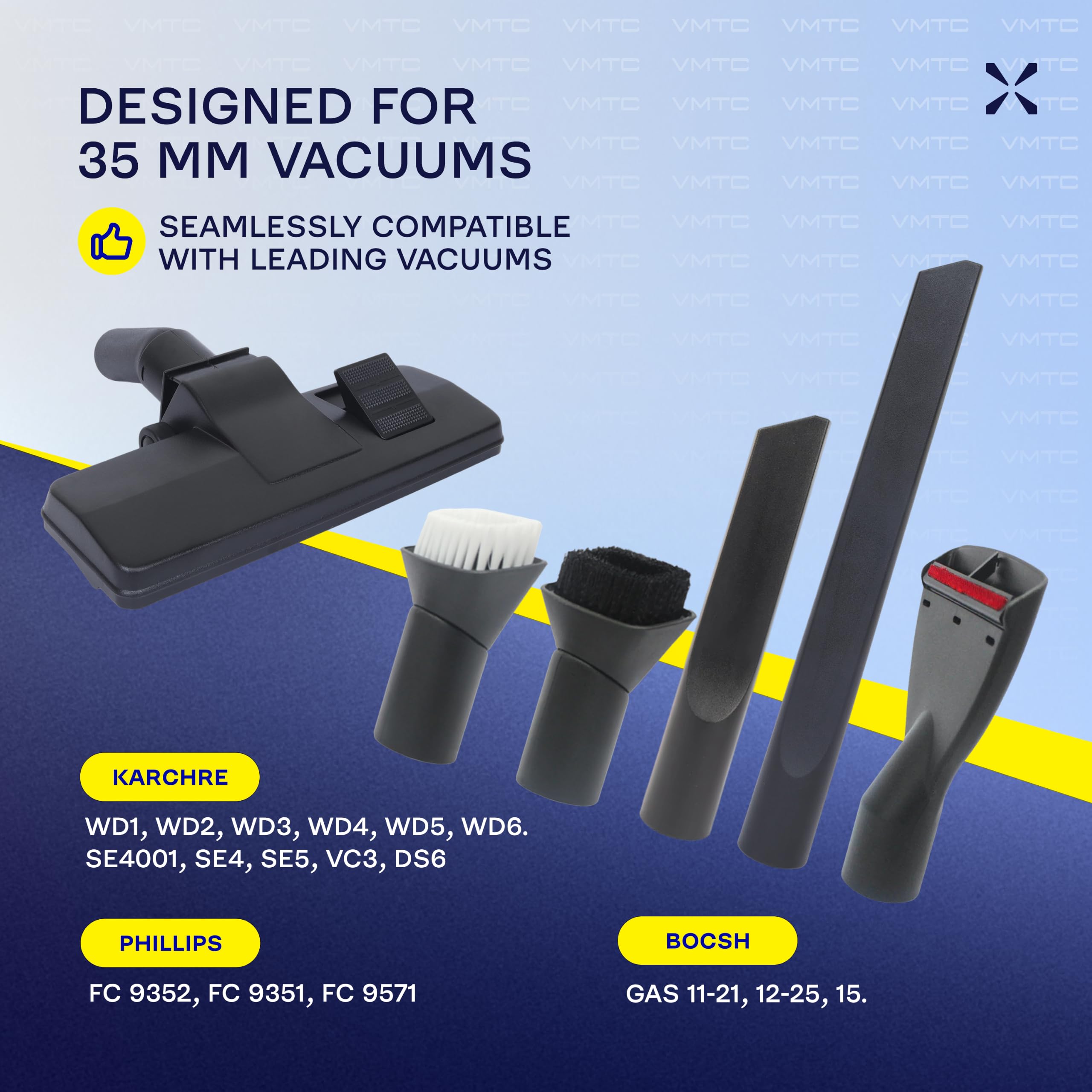 VMTC Vacuum Cleaner Accessories - 6 Attachments -3