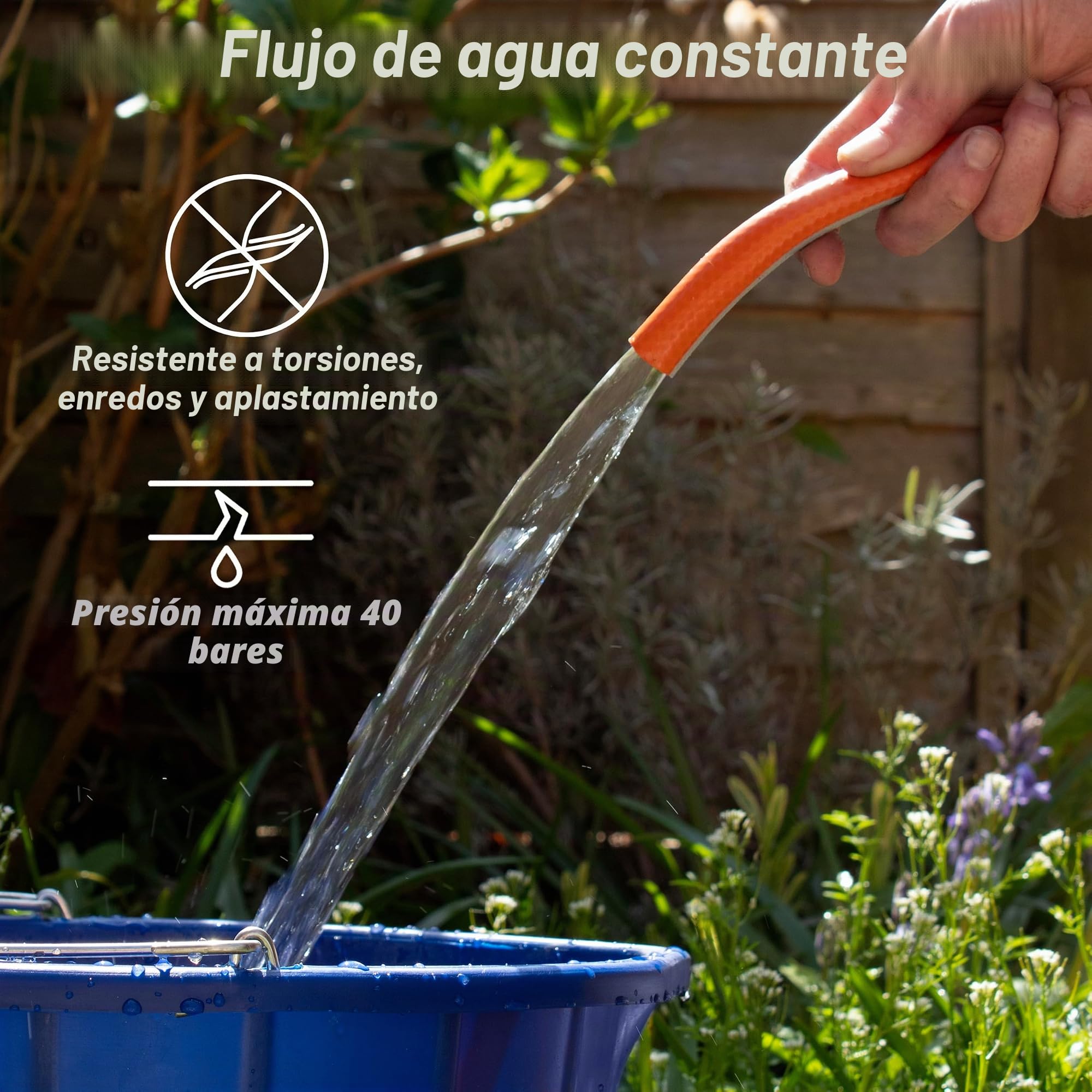 Faithfull Prestige Gartenschlauch – Robuster, verstärkter PVC-Schlauch, 50 Meter (164 Fuß), 12,5 mm (1/2 Zoll) Durchmesser, hochwertiges 24-fach geflochtenes Fasergeflecht, knick- und verdrehsicher