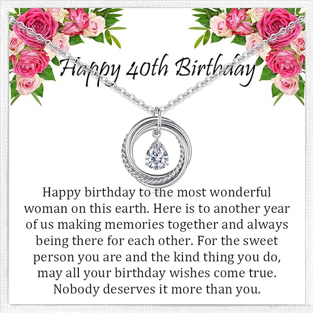 Birthday Gifts for Women 30th 40th 50th 60th 70th Birthday Necklace, Sterling Silver Necklace Birthday Gifts for Mum Nana Daughter Best Friend | Happy 30th 40th 50th 60th 70th Birthday Gifts for Her
