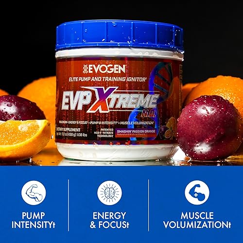 Miniatura 13 de Evogen EVP Xtreme NO - Polvo de preentrenamiento para hombres y mujeres Preentrenamiento sin azúcar con beta alanina, creatina y cafeína