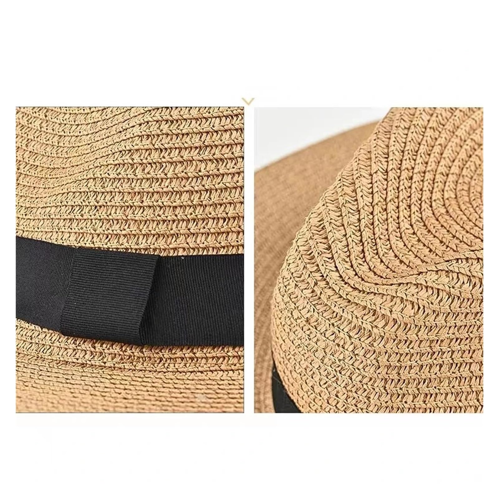 Cappello da sole in paglia a tesa larga di grandi dimensioni, copricapo spiaggia estivo unisex