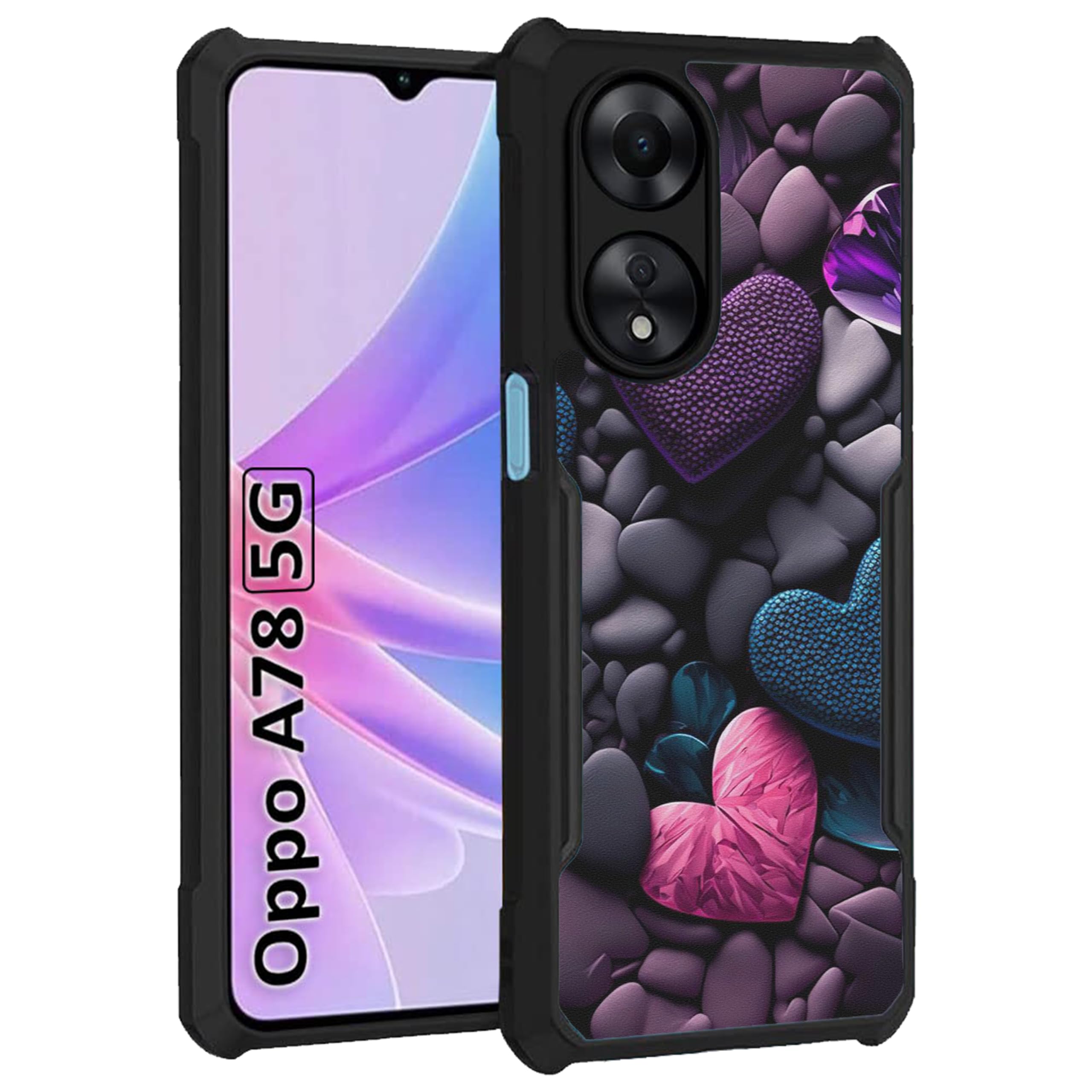 COBERTA Rubber Slim Shockproof 360 Degree Protection Design Back Cover Case For Oppo A78 5G|(Dark Color Hearts Confetti Love),Multicolor (B0CMQCPVHK) Amazon Price History, Amazon Price Tracker