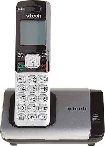 Miniatura 29 de Teléfono Vtech DECT 6.0 con identificador de llamadas / llamada en espera, plata / negro con 2 auriculares inalámbricos, Azul 1 Auricular Azul