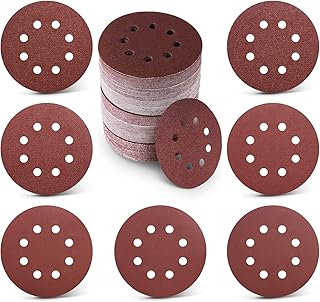 Sanding Disc, 100 Packs 5 Inch 8 Hole Sanding Discs Hook and Loop Sandpaper, Premium Aluminum Oxide Orbital Sander Pads 40 60 80 120 180 220 320 400 Grits Sandpaper for Random Orbital Sanders