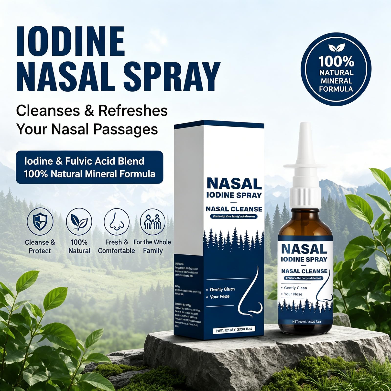 Nasal Spray, Cleanses & Refreshes Your Nasal Passages, Iodine & Fulvic Acid Blend, 100% Natural Mineral Formula – 60 ml/2.029 fl.oz (2) — Amazon image 2