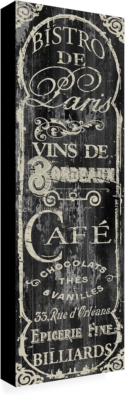 Wrapped Canvas Wall Art - Color Bakery 'Paris Bistro VII' Wall Art for Living Room, Bedroom, or Office Décor - 8x24