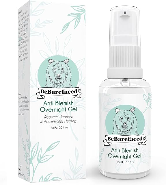 BeBarefaced Natural Gel Anti Blemish Treatment Spot Treatment for Face - Acne Scar Treatment Relief for Sensitive Skin - Help Naturally Clean and Clear Bad Skin Patches, Spots and Dots - Milia Relief
