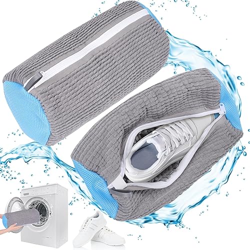 Sacchetto Scarpe Lavatrice 2 Pezzi, Sacchetti Riutilizzabili con Cerniera Invisibile,