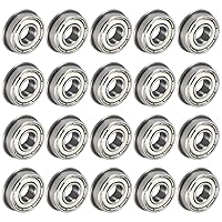 Vista 19 de uxcell Rodamiento de bolas con brida FR8ZZ, 4 rodamientos de brida ABEC1 de doble blindaje de acero cromado de 1/2 "x 1 1/8" x 5/16 pulgadas