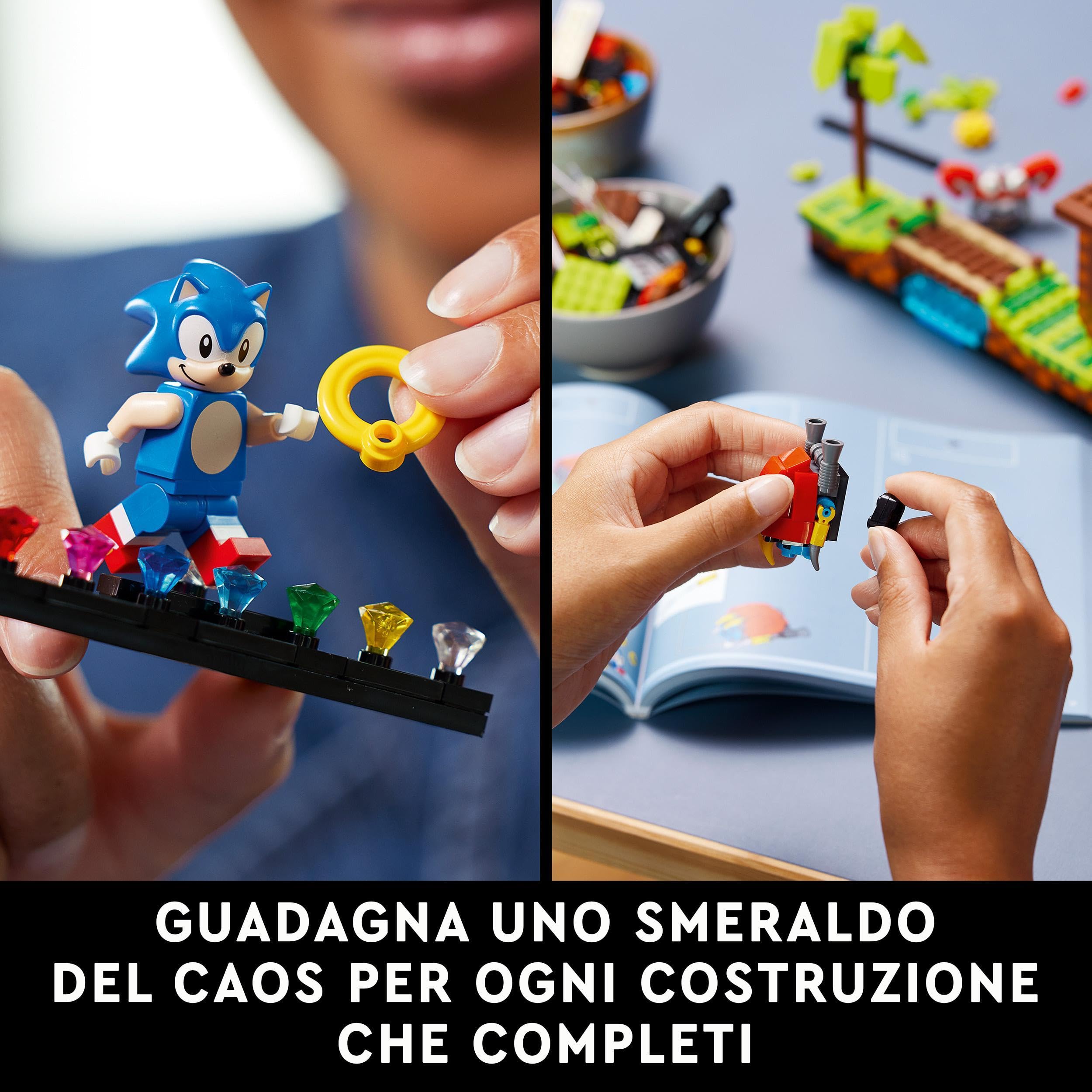 LEGO Ideas Sonic the Hedgehog - Green Hill Zone, Set da Collezione per Adulti, Cultura Pop Anni '90, Include il Personaggio del Dr. Eggman con Eggmobile, Idea Regalo per Uomo o Donna 21331