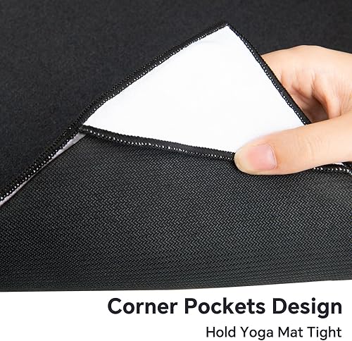 Miniatura 4 de Colorful Star Toalla de yoga con bolsillos en las esquinas, puntos de agarre antideslizantes, absorbentes del sudor, toallas de yoga suaves con