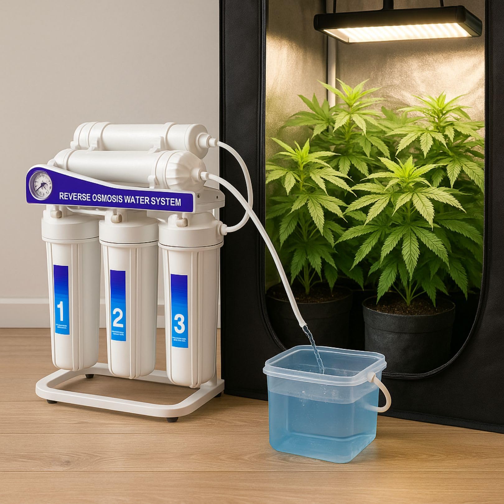 Weedness Sistema Osmosi Inversa Grow 400 Litri - Filtro Acqua Coltivazione Interna Esterna Acquario Grow-Box