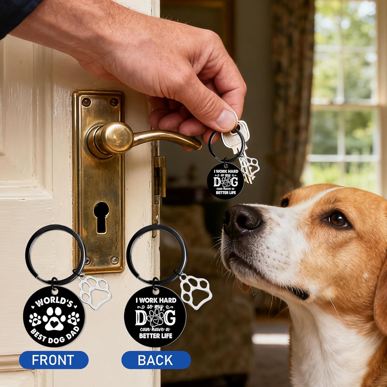 Keluna Dog Dad Gifts for Men - 3Pcs Best Dog Dad Gifts, 20Oz Insulated Tumbler with Lid Staw, Keychain, Bracelets, Christmas Father's Day Birthday Retirement Presents for Dogfather Pet Dog Lovers Men - Image 4