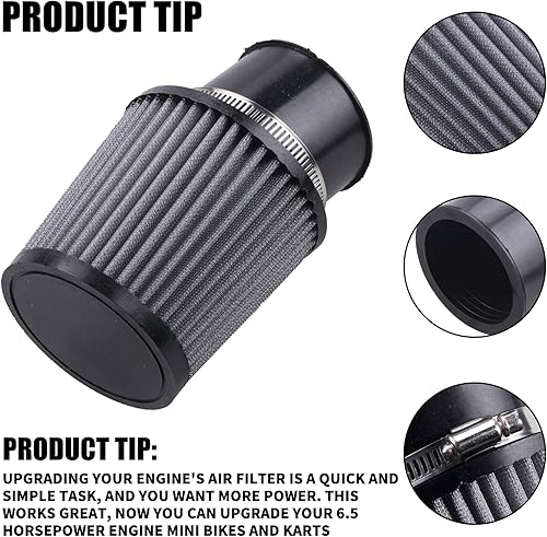 Miniatura 2 de Adaptador de filtro de aire mejorado de alto rendimiento Kit de bujías de admisión para Predator 212cc 6.5 Hp Motor Mini Bike Go Kart Racing (Plata)