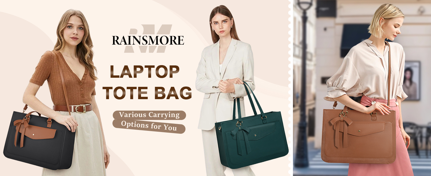 Sac Cabas Femme Avec Pochette Détachable - Ordinateur 15,6" - Pour Travail, Études, Voyage - Cuir PU