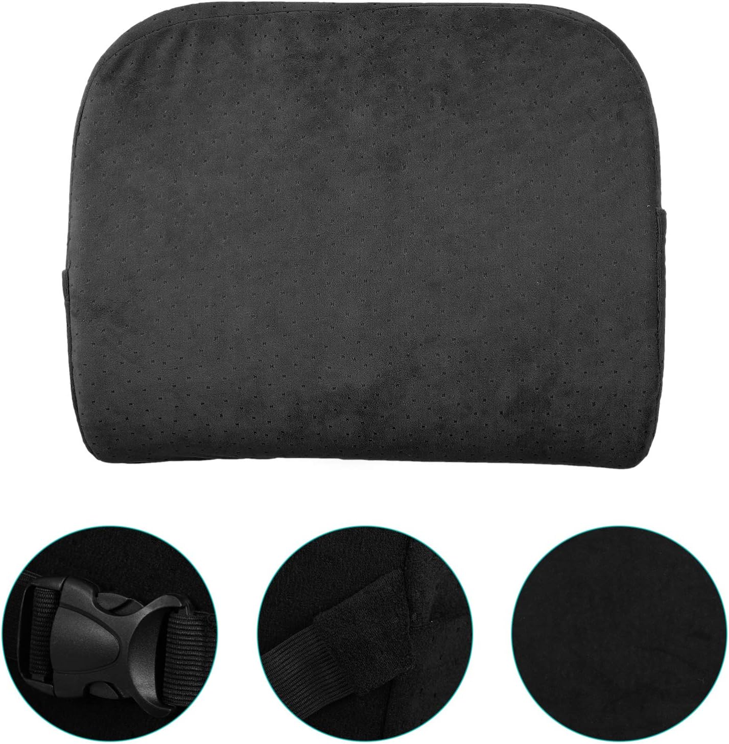 Multifunctional Lumbar Back Support Cushion Memory Foam Waist Pillow for Car Office Chair Lightweight Portable Relief for Back Pain Random Style