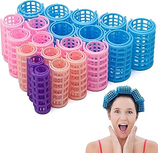 بكرات وأدوات تصفيف الشعر المنزلية قابلة للتعديل لصناعة تسريحات الشعر المختلفة ومناسبة للشعر الجاف أو المبلل للحصول على لمسة نهائية بجودة صالونات التجميل - (متعددة الألوان، 10 قطع)