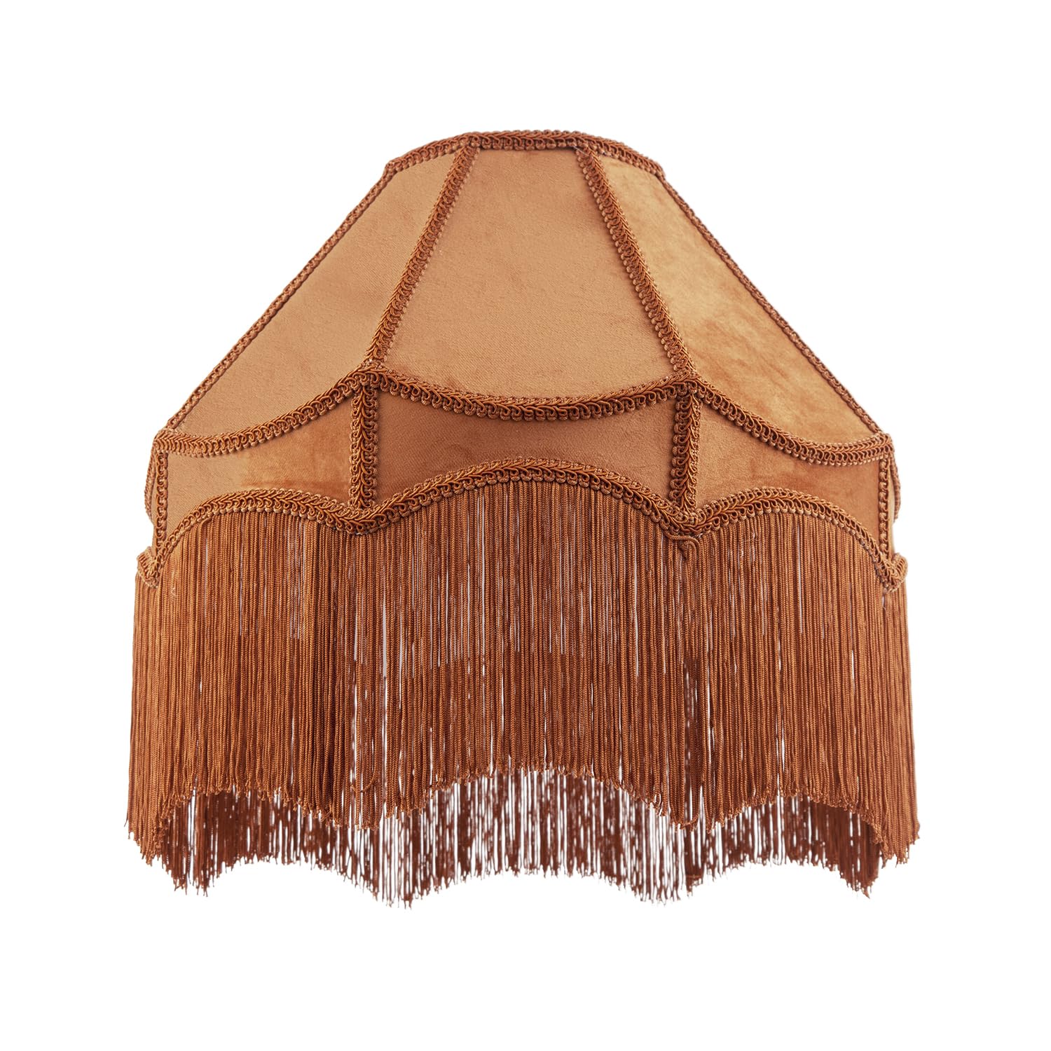 Happy Homewares Light Traditional Victorian Empire 40Cm Lamp Shade In Ochre With Tassels