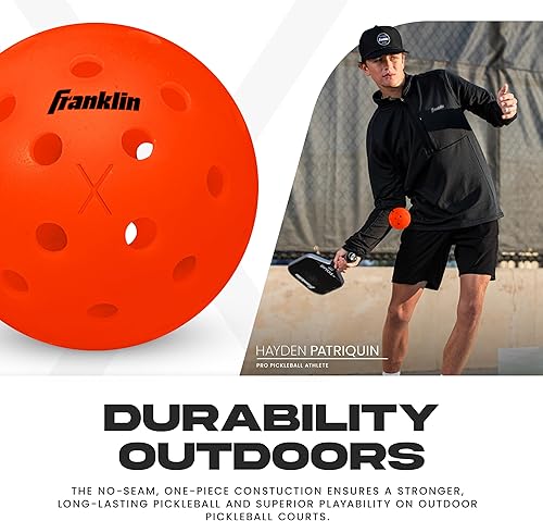 Vista 34 de Franklin Sports Pelotas de pickleball para exteriores X-40 – Bola oficial de Estados Unidos Pickleball, Tour APP + US Open – Tamaño reglamentario