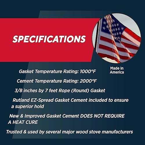 Miniatura 4 de Rutland Products Rutland 96-6 Grapho-Glas - Kit de repuesto de junta de cuerda de 38 pulgadas por 7 pies, 38 pulgadas x 7 pies, color negro