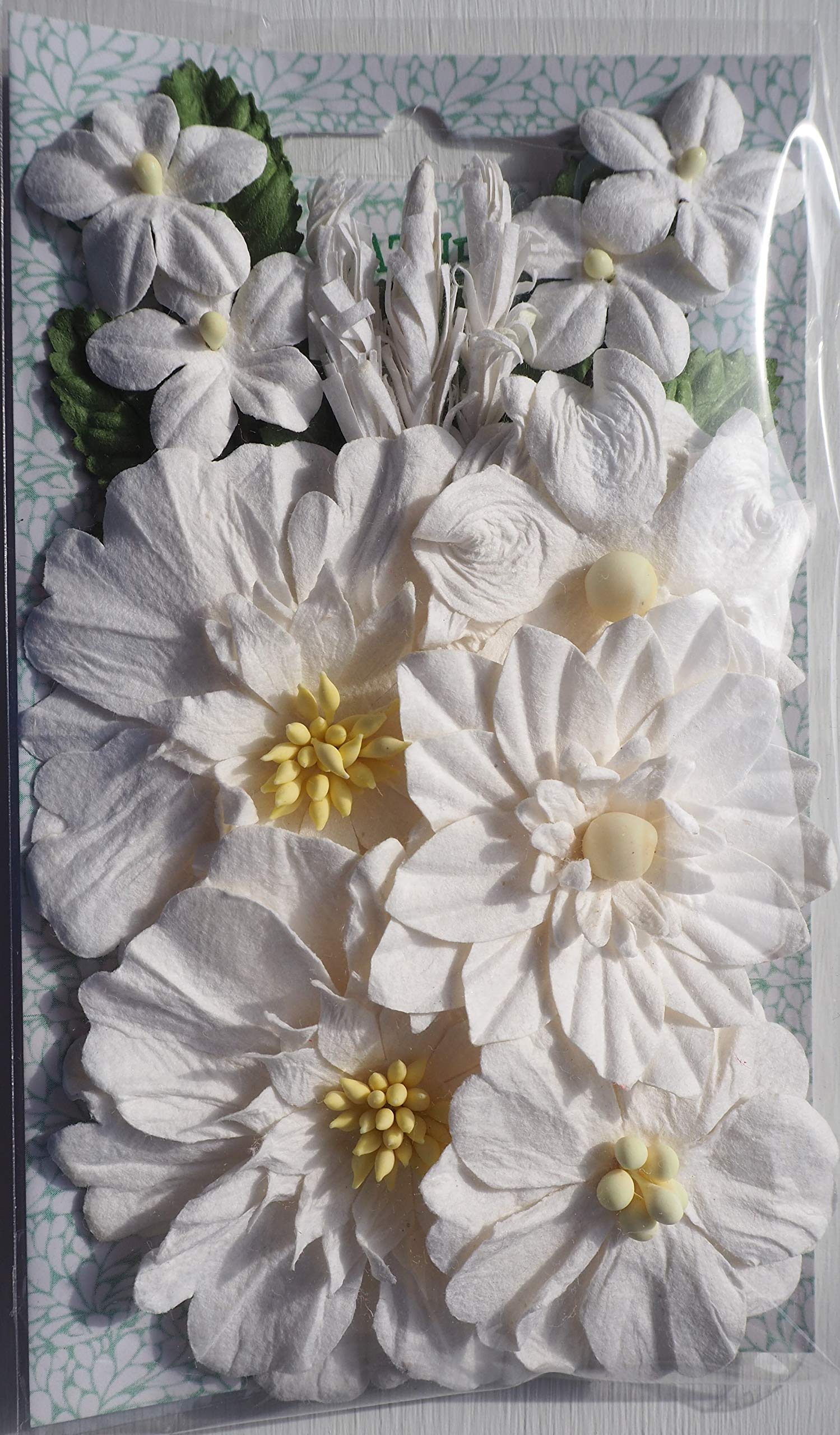 Rather Fancy Crafts White Mulberry Paper Flowers English Garden 1 X Pack (White)