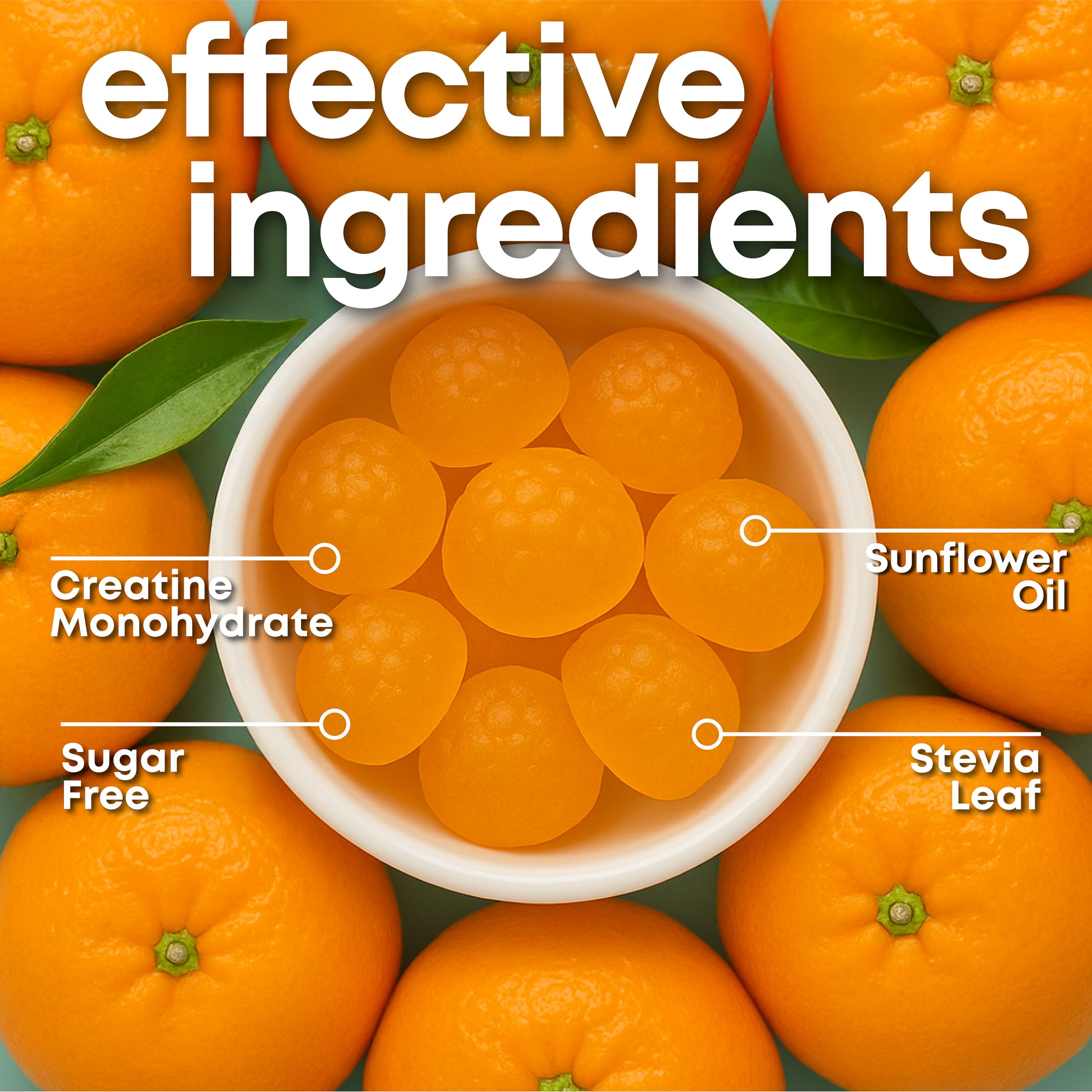 her own Creatine Gummies for Women – 3g Creatine Monohydrate per Serving – Energy, Endurance & Glute Support – Sugar Free, Vegan, Gluten Free, Non-GMO – Tangerine Flavor, 90 Gummies — Amazon image 5