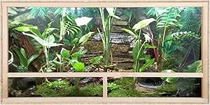 Acuario Tortugas De Agua PawHut Terrarium Pour Reptiles, Vivarium Pour Serpents 140L Avec Fenetres En Verre Trempe Couvercle 100 X 50 X 60 Cm~1nak8u9a0c001 Terrario Para Reptiles