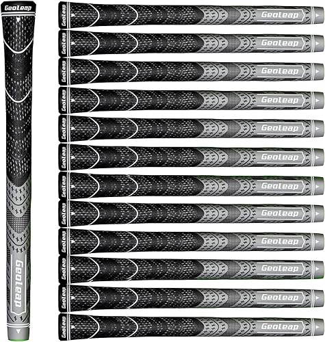 Geoleap Juego de 13 agarres de golf con material compuesto de goma, agarre híbrido para palos de golf, rendimiento para todo tipo de clima.